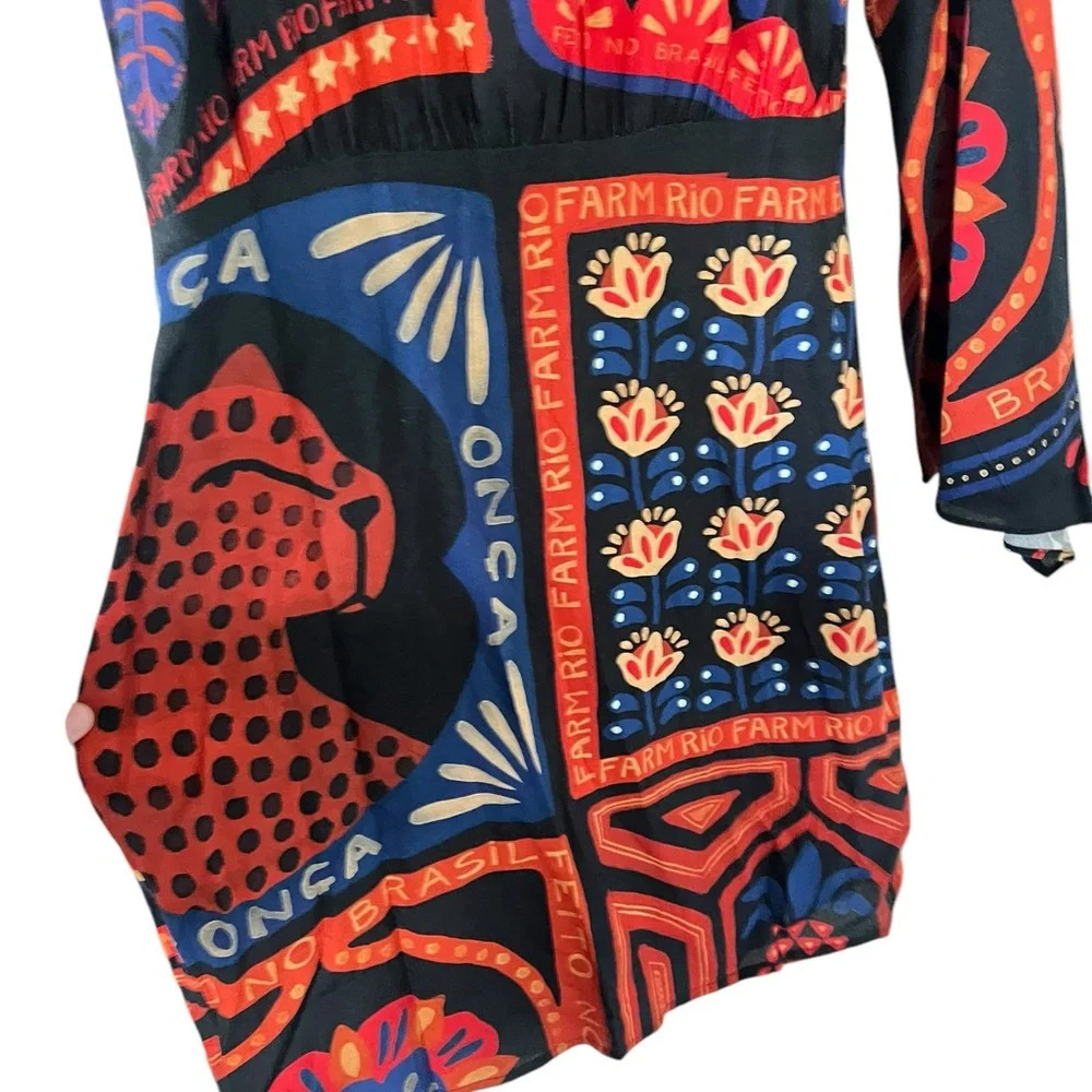 Farm Rio Anthropologie NEW One Shoulder Mini Dress - Picture 6 of 9